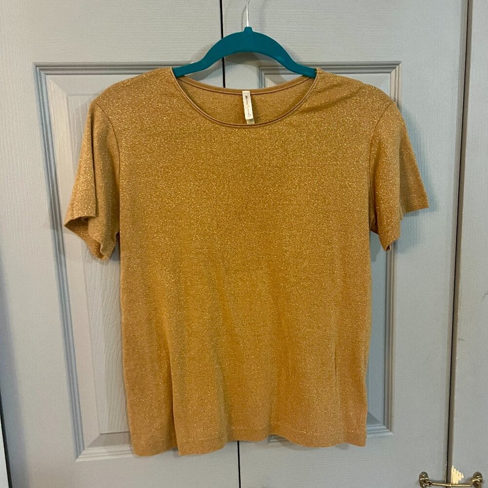 Gold Top/Tee by White Stage, Short Sleeve